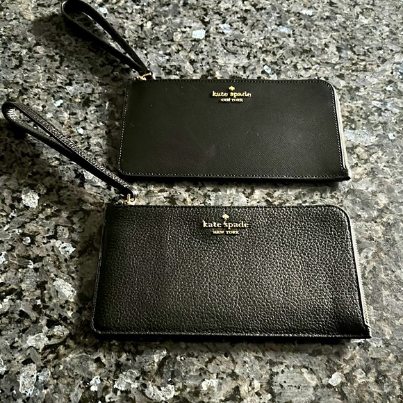Kate Spade Black Wristlet Wallet - Choose 1 - Pebbled OR Saffiano Leather 🌹🌹 - Picture 2 of 10